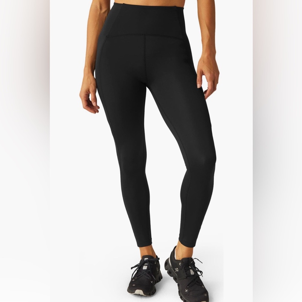 Beyond Yoga Powerbeyond Bootcamp Black Leggings Mesh Detail Size S